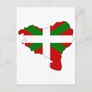 Basque flag map postcard