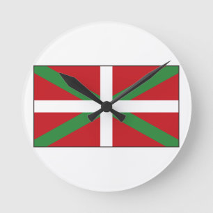 Basque Flag Spain Round Clock