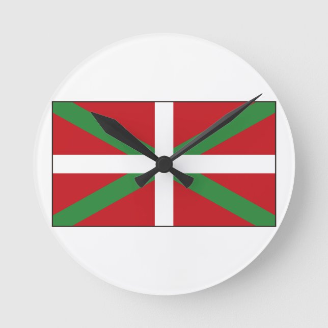 Basque Flag Spain Round Clock (Front)