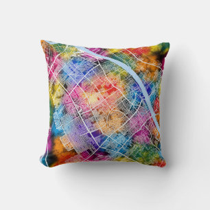 Basrah Iraq City Map Throw Pillow