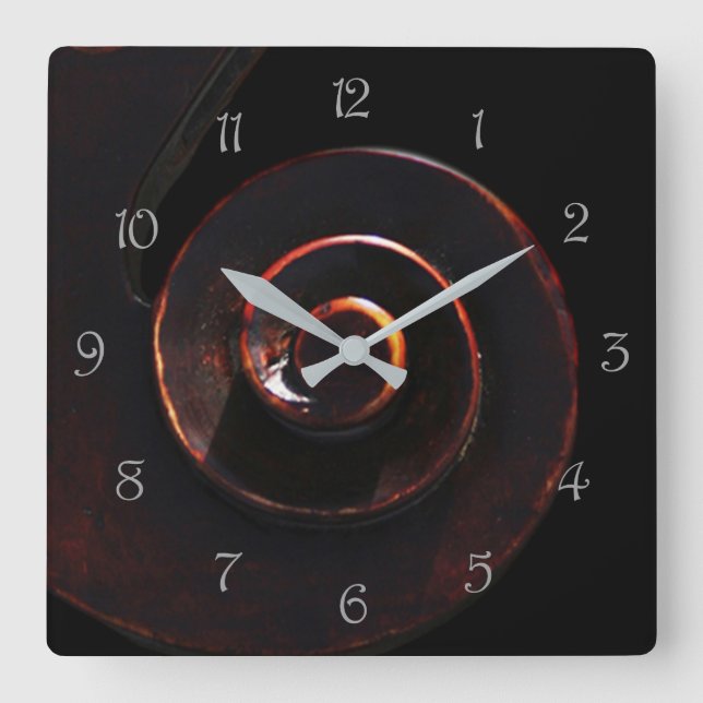 Bass 2 Grey Script Numbers wccna Square Wall Clock (Front)