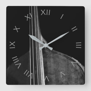 Bass 5 Grey Roman Numbers wca Square Wall Clock