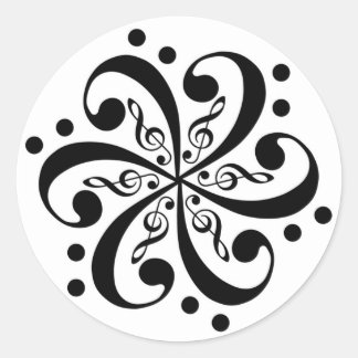 Bass and Treble Clef Swirl Stickers