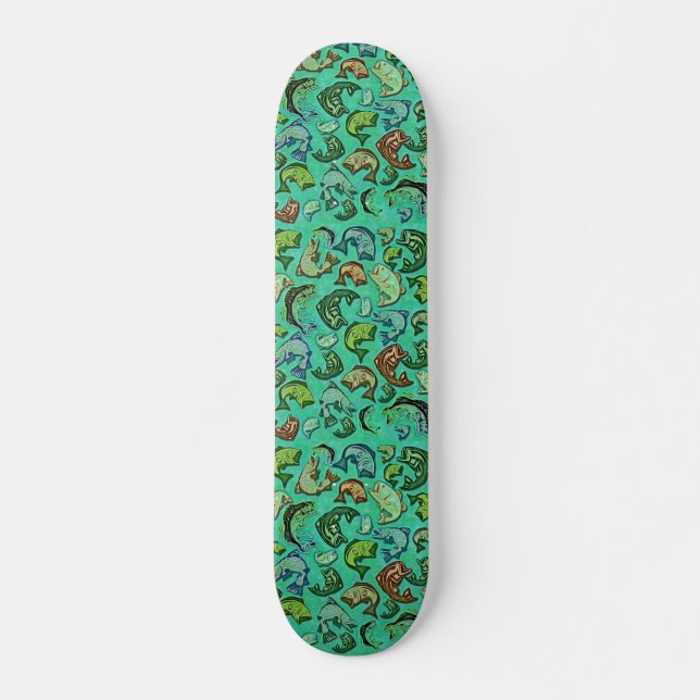 Bass and Trout Fish Skateboard (Front)