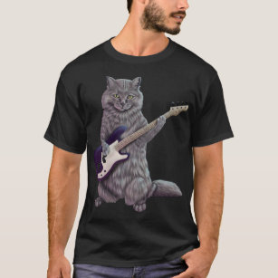 Bass Cat- Rock band kitty playing the bass guitar  T-Shirt