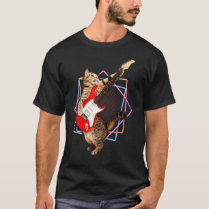 Bass cat Rock kitty on a bass guitar T-Shirt
