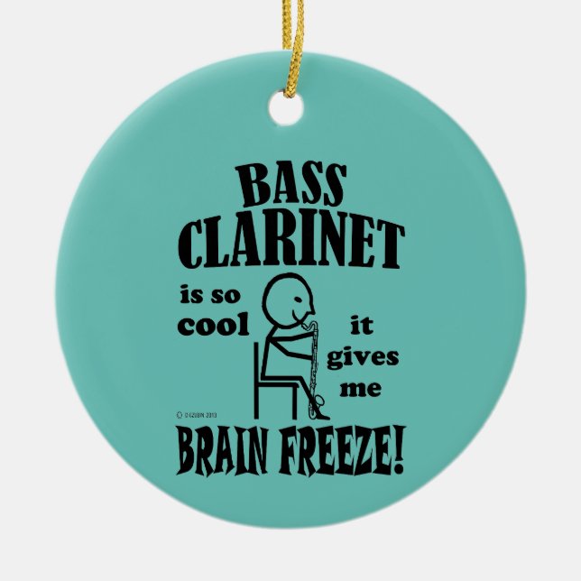 Bass Clarinet, Brain Freeze Ceramic Ornament (Front)