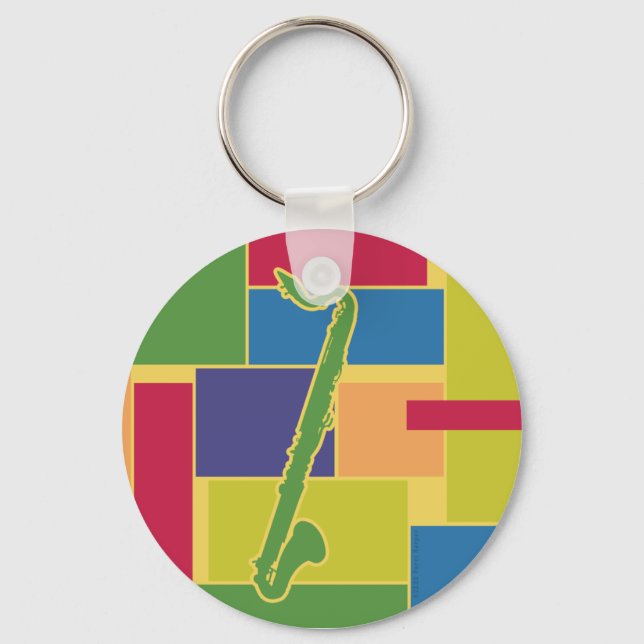 Bass Clarinet Colorblocks Keychain (Front)