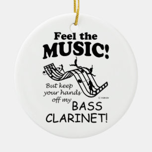 Bass Clarinet Feel The Music Ceramic Ornament