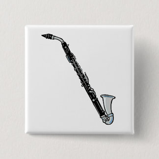 Bass Clarinet Graphic, Just the Clarinet 2 Inch Square Button