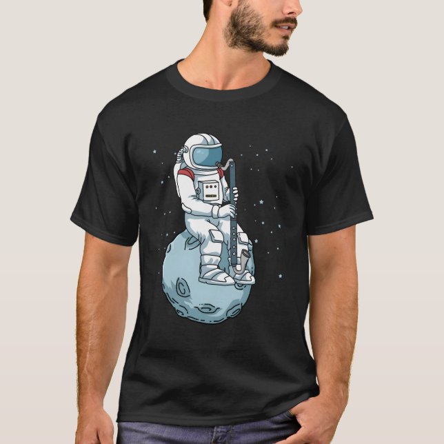 Bass Clarinet Jazz Music Astronaut Bass Clarinet T-Shirt (Front)