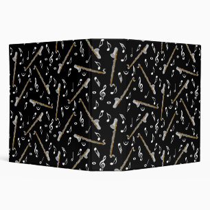 Bass Clarinet Music Note Pattern Binder