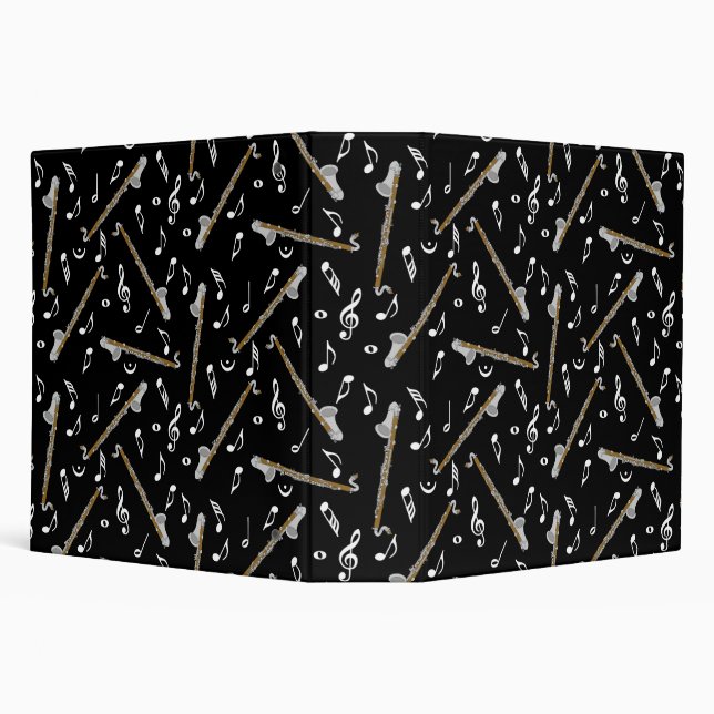 Bass Clarinet Music Note Pattern Binder (Background)