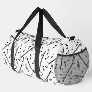 Bass Clarinet Music Note Pattern Duffle Bag
