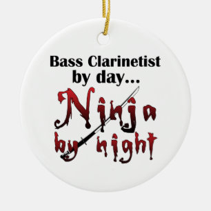 Bass Clarinet Ninja Musician Gift Ceramic Ornament