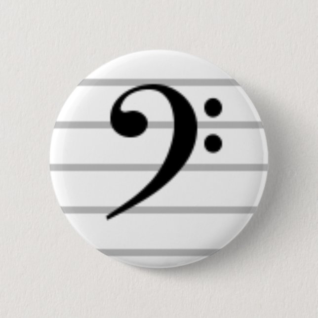Bass Clef 2 Inch Round Button (Front)
