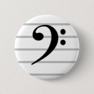 Bass Clef 2 Inch Round Button