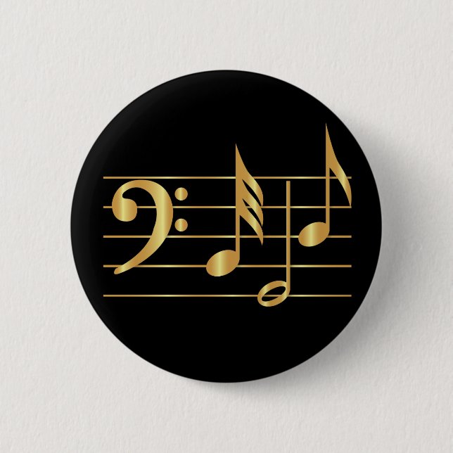Bass clef 2 inch round button (Front)