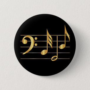 Bass clef 2 inch round button