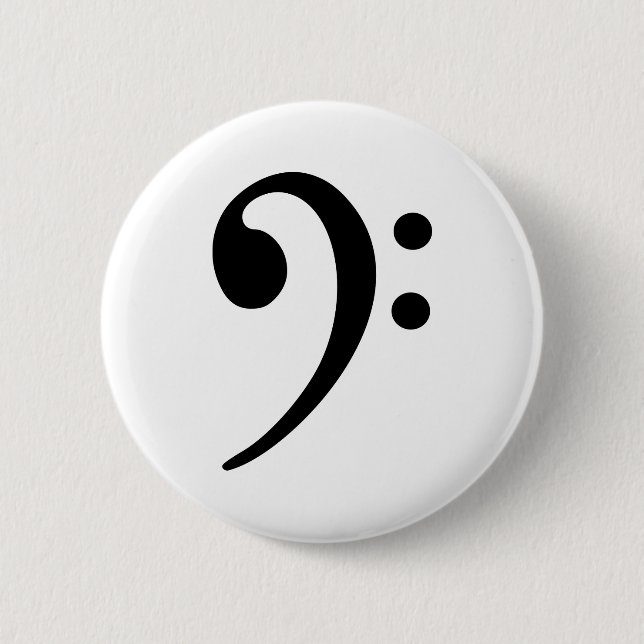 Bass clef 2 inch round button (Front)