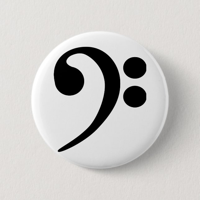 Bass Clef 2 Inch Round Button (Front)