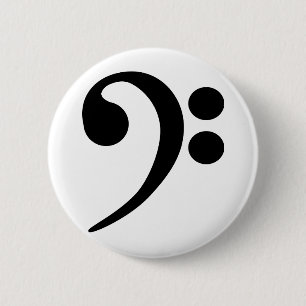 Bass Clef 2 Inch Round Button