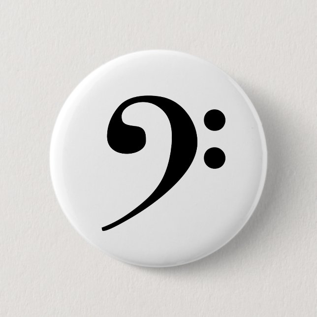 Bass Clef 2 Inch Round Button (Front)