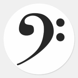Bass Clef Classic Round Sticker