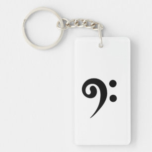 Bass Clef Digital Art Keychain
