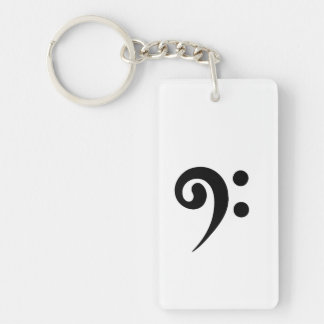 Bass Clef Digital Art Keychain