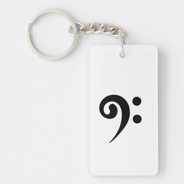 Bass Clef Digital Art Keychain (Front)