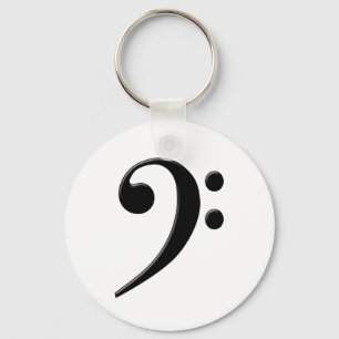 Bass Clef - F Clef Music Symbol Keychain