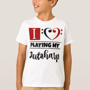 Bass Clef Heart I Love Playing My Autoharp T-Shirt