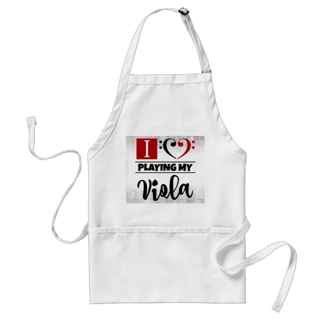 Bass Clef Heart I Love Playing My Viola Standard Apron (Front)
