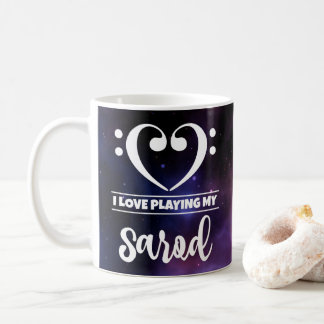 Bass Clef Heart Purple Nebula Love Sarod Coffee Mug