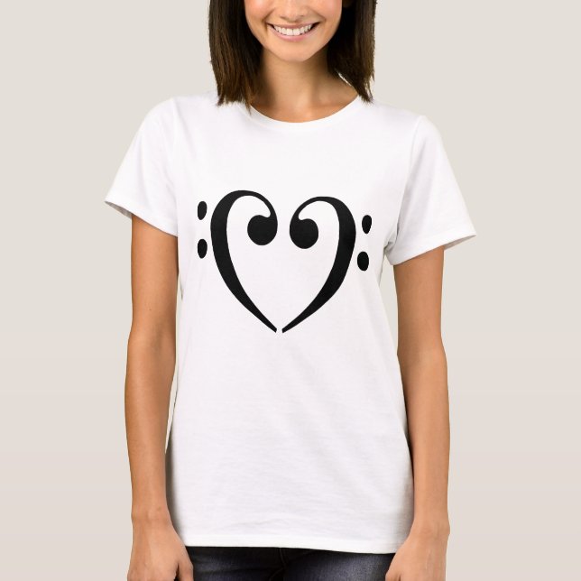 Bass Clef Heart T-Shirt (Front)