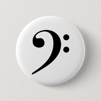 Bass Clef Music 2 Inch Round Button