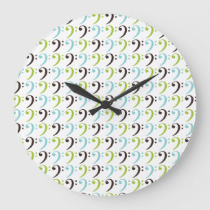 Bass Clef Music Instrument Orchestra Band Gift Large Clock