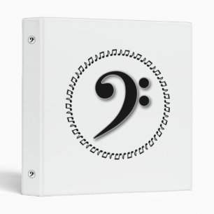 Bass Clef Music Note Design Binder