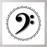Bass Clef Music Note Design