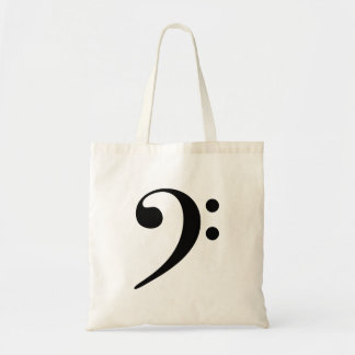 Bass Clef Music Tote Bag