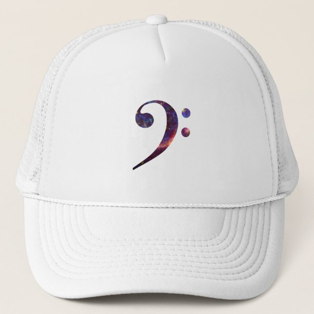 Bass clef nebula 1 trucker hat (Front)