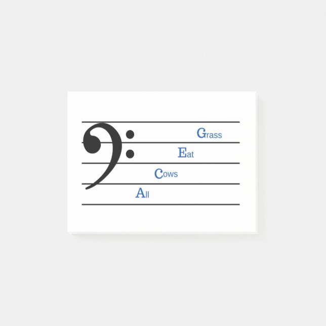 Bass Clef Post-It Notes (Space Rhymes) (Front)