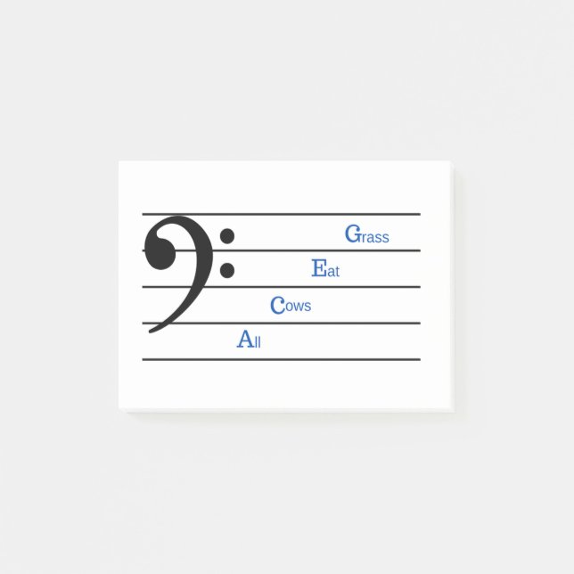 Bass Clef Post-It Notes (Space Rhymes) (Front)
