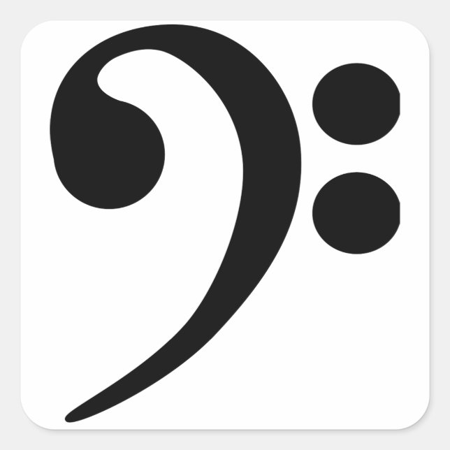 Bass Clef Square Sticker (Front)