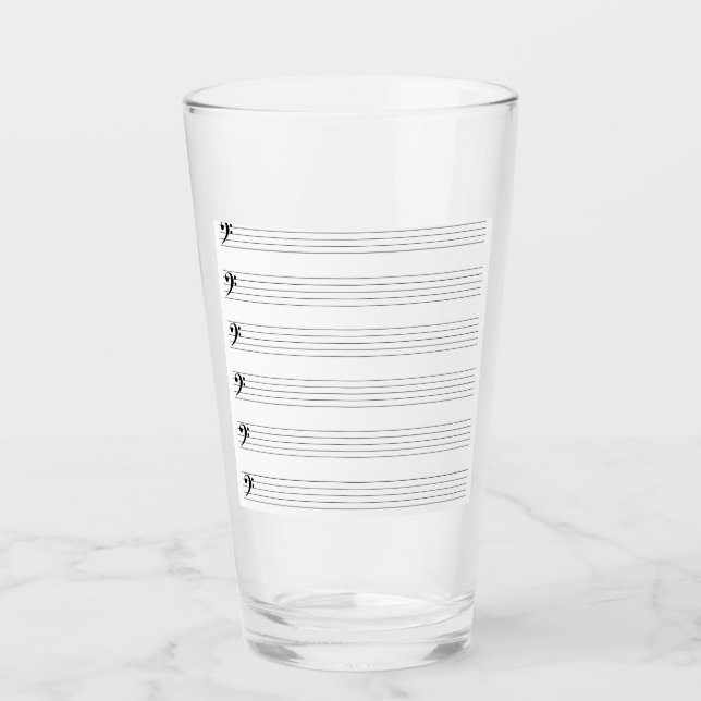Bass Clef Staves Glass (Front)