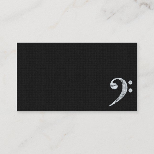 Bass Clef Symbole Blanc Musicien Carte de visite (Devant)