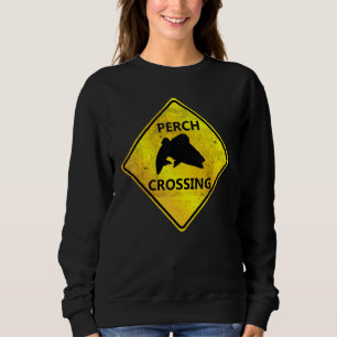 Bass Crossing Warning Sign Spin Fishing Jig Fishin Sweatshirt