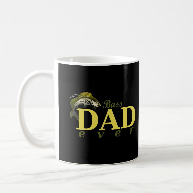 Bass Dad Ever Best Dad Pun Coffee Mug (Left)