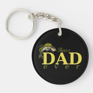 Bass Dad Ever Best Dad Pun Keychain